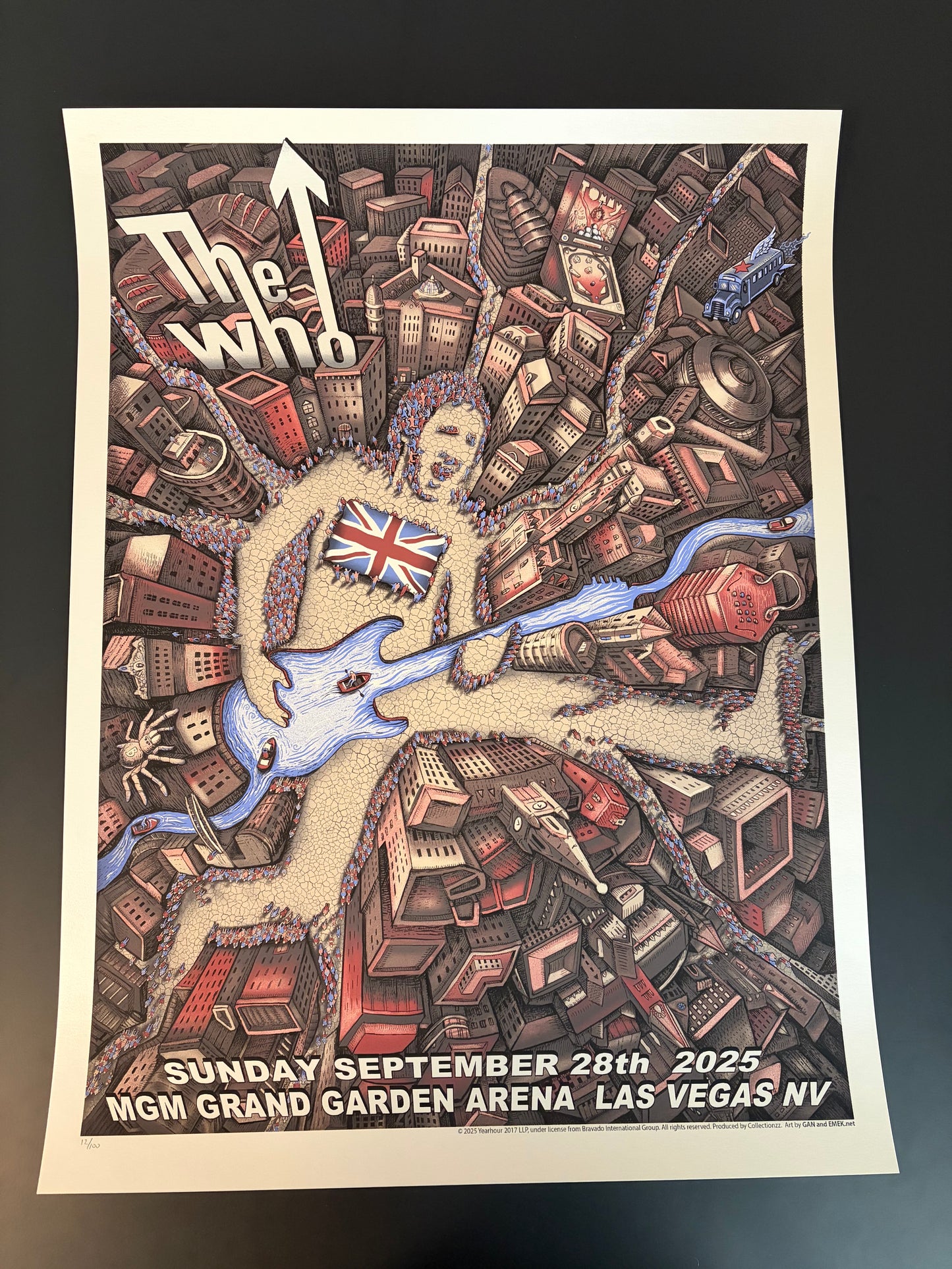 The Who Poster Las Vegas, Nevada 2025 (Metallic Opal) - Emek