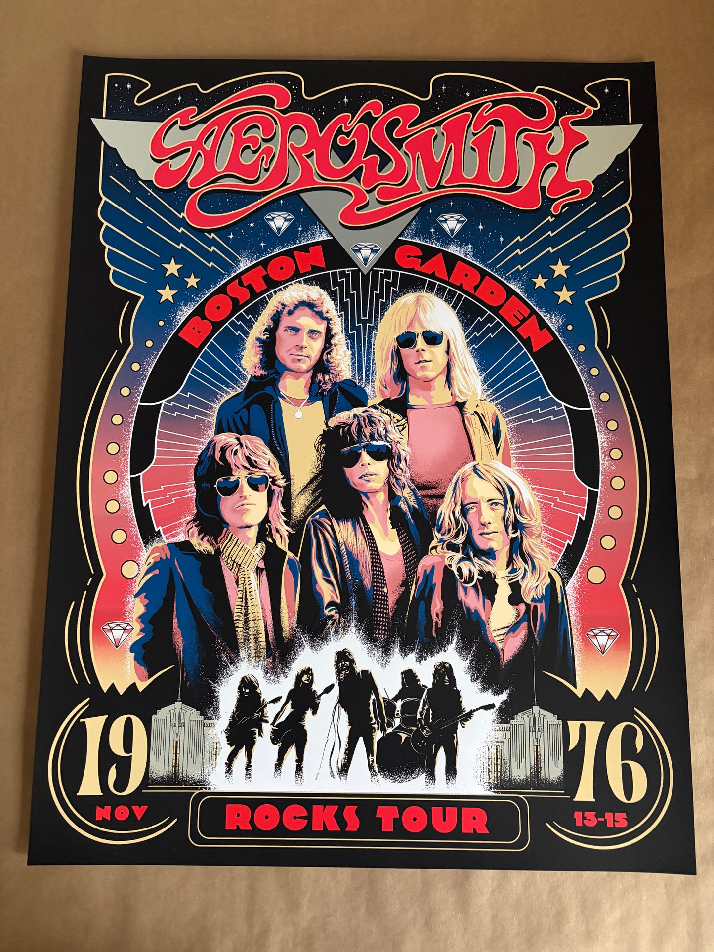 Aerosmith Boston Gardens 1976 Rocks Tour Poster 2022 - Buhler Design
