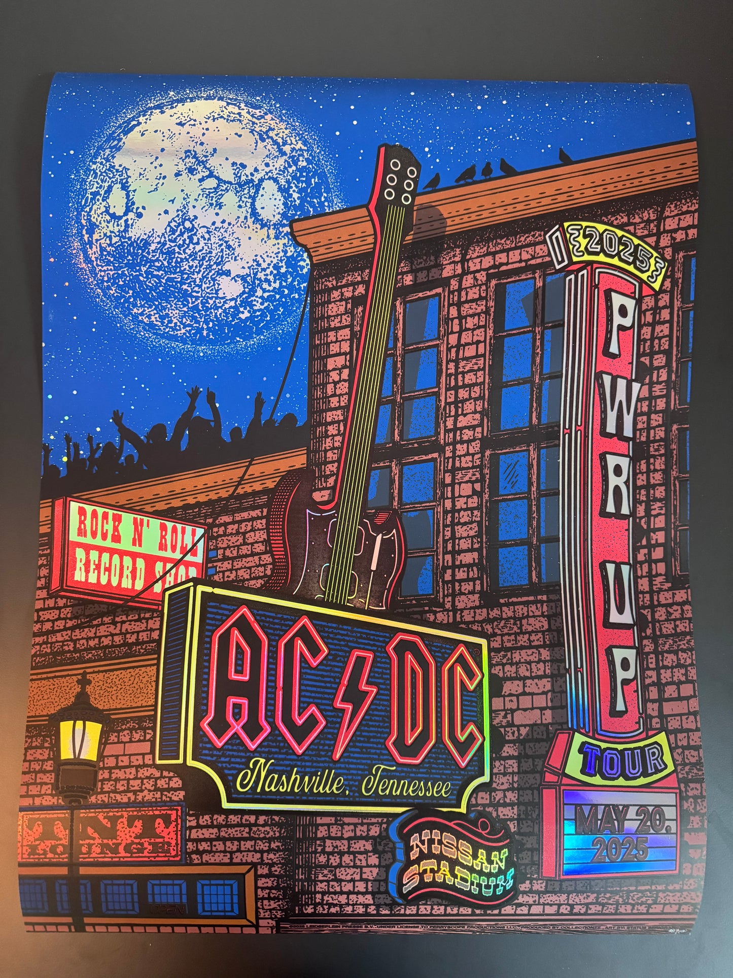 AC/DC Poster Nashville, Tennesse 2025 (Foil) - Status Serigraph
