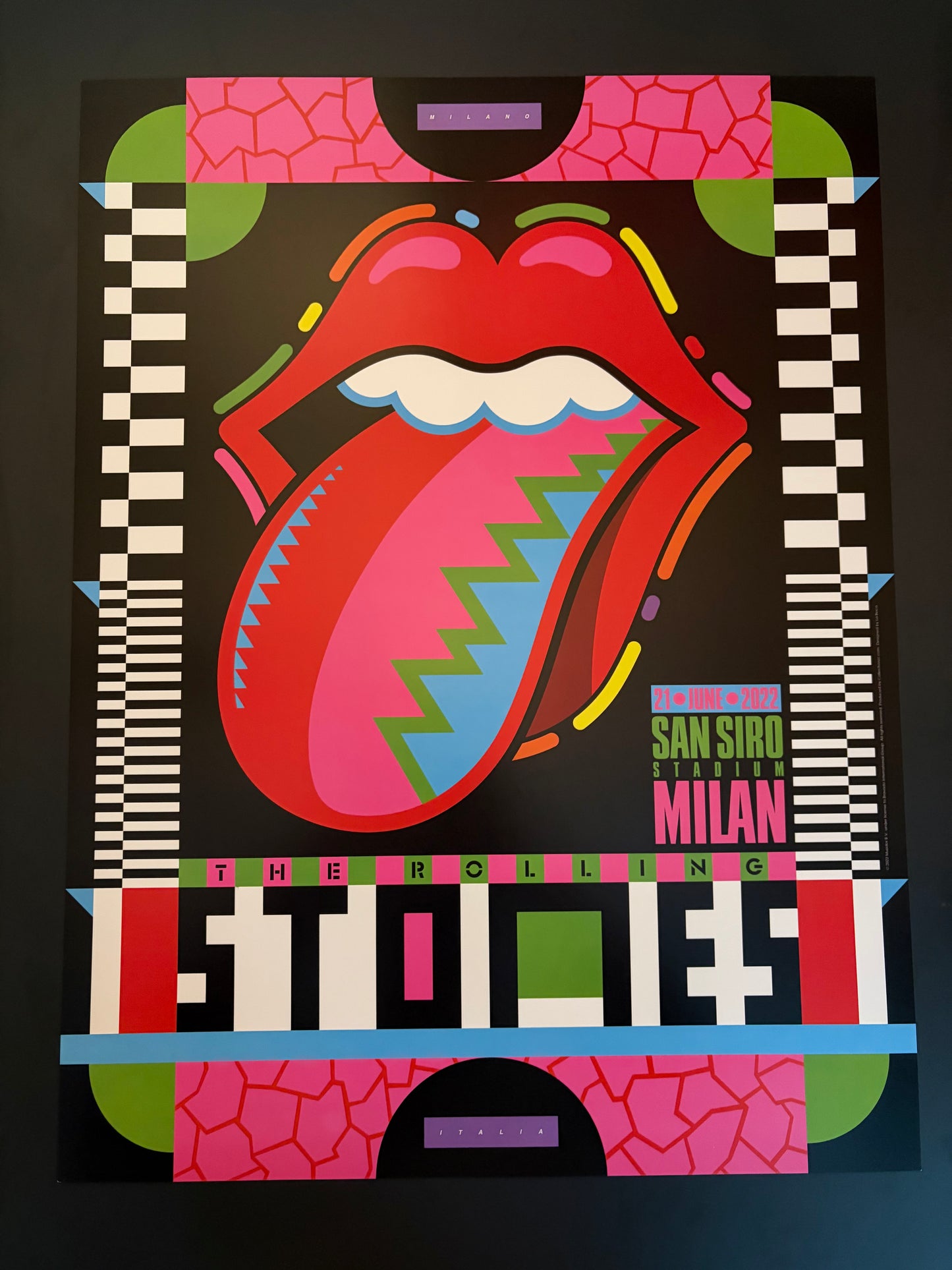 Rolling Stones Poster Milan, Italy 2022 - La Boca