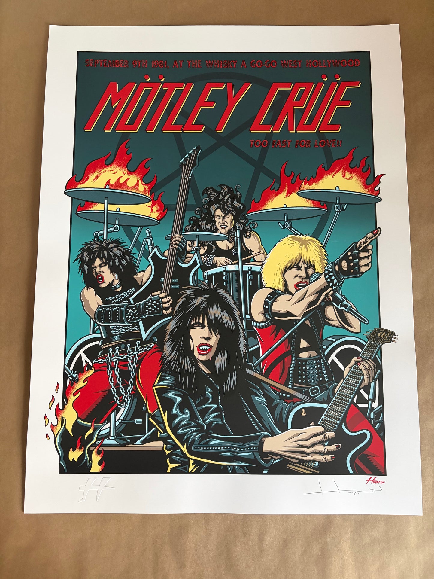 Motley Crue Poster 1981 West Hollywood, California 2020 - Justin Hampton