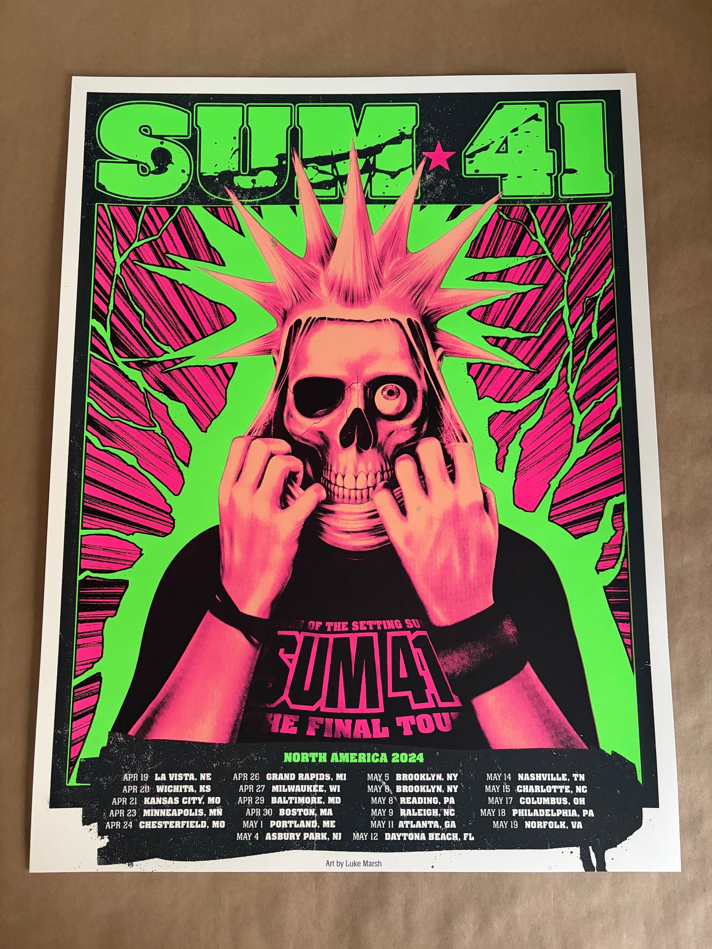 SUM 41 North America Tour Poster 2024 - Luke Marsh