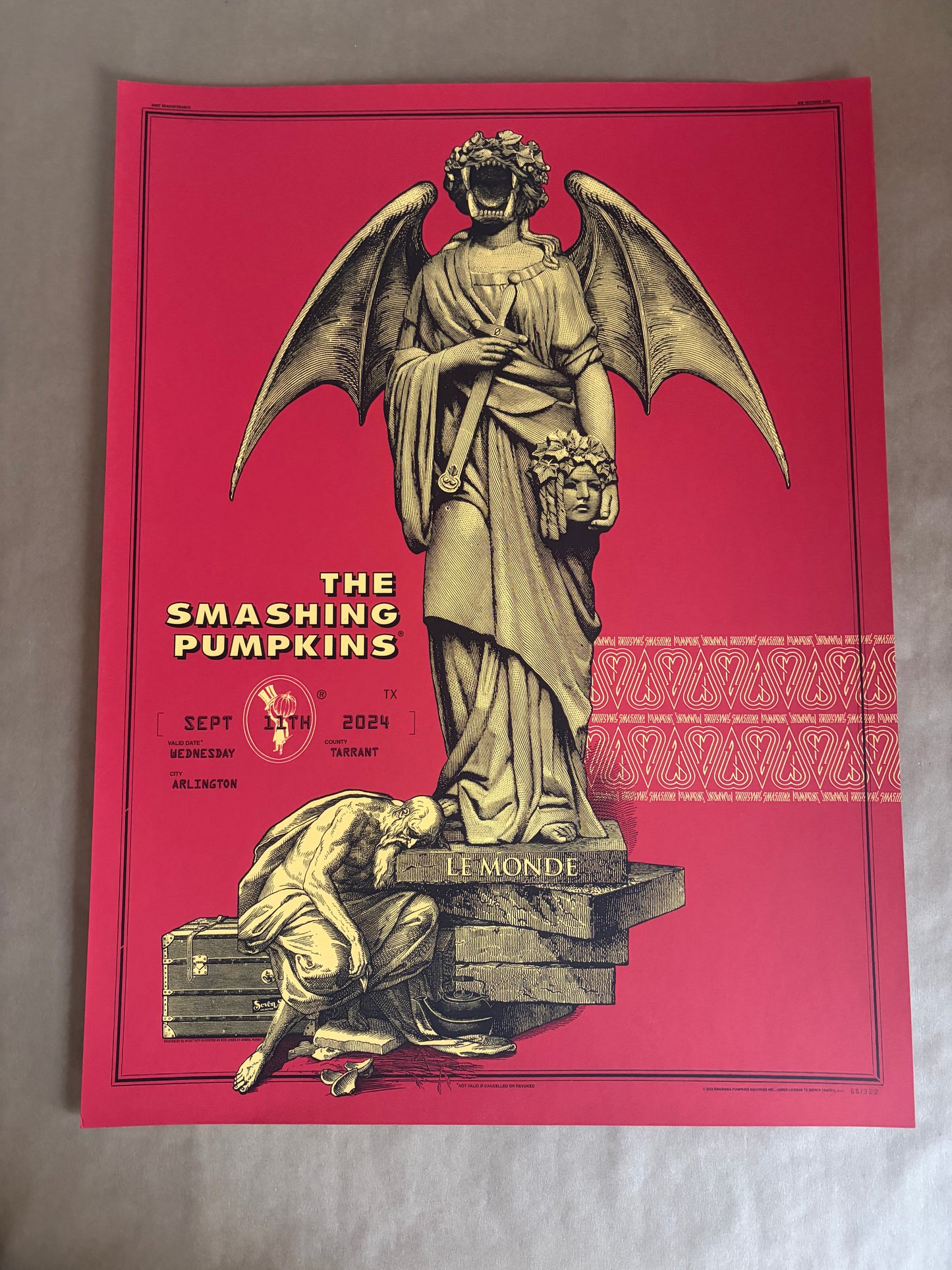 Smashing Pumpkins Poster Arlington, Texas 2024 - Rob Jones