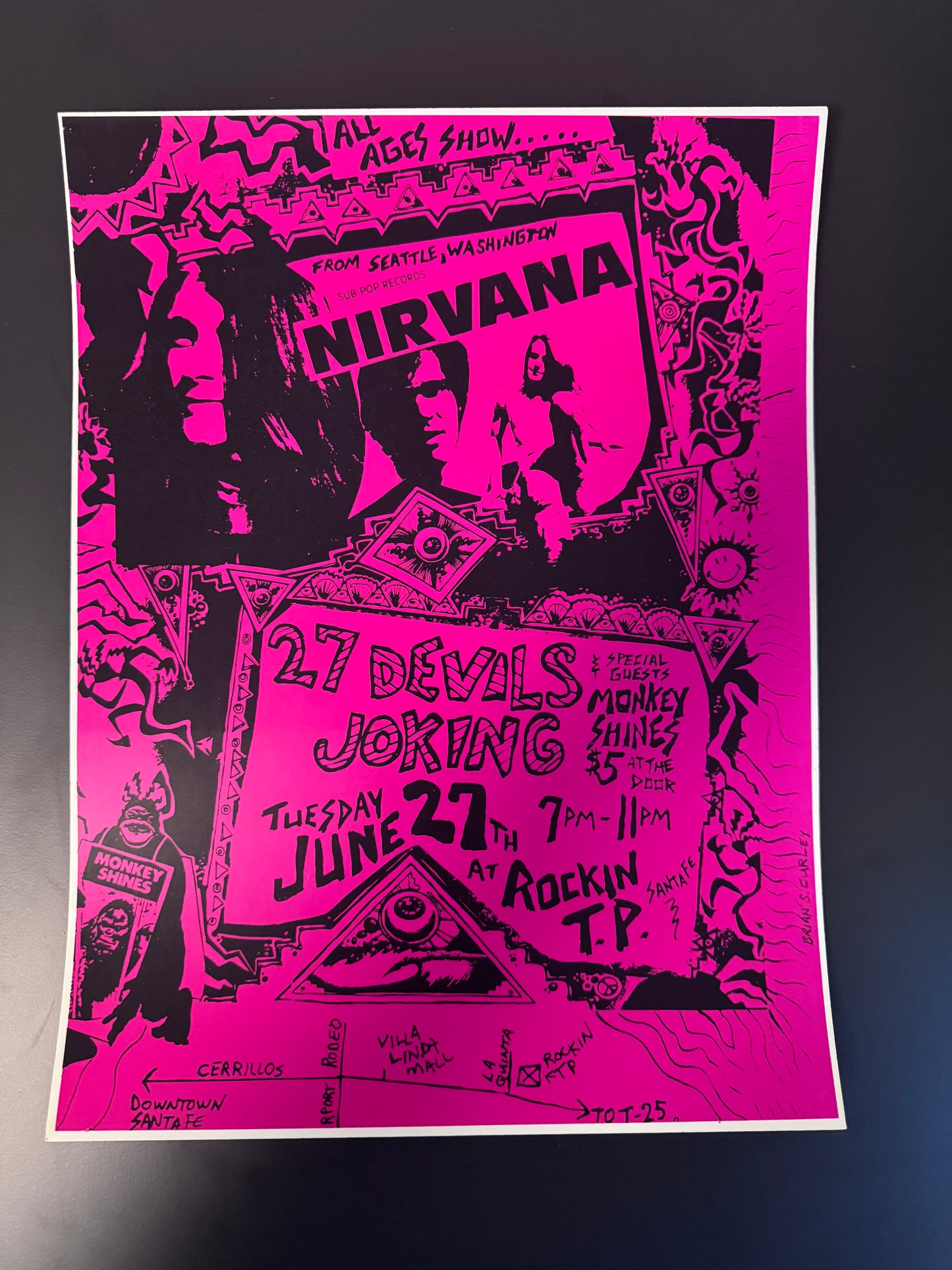 Nirvana Poster Santa Fe, New Mexico 1989 - Brian Salvador Curley