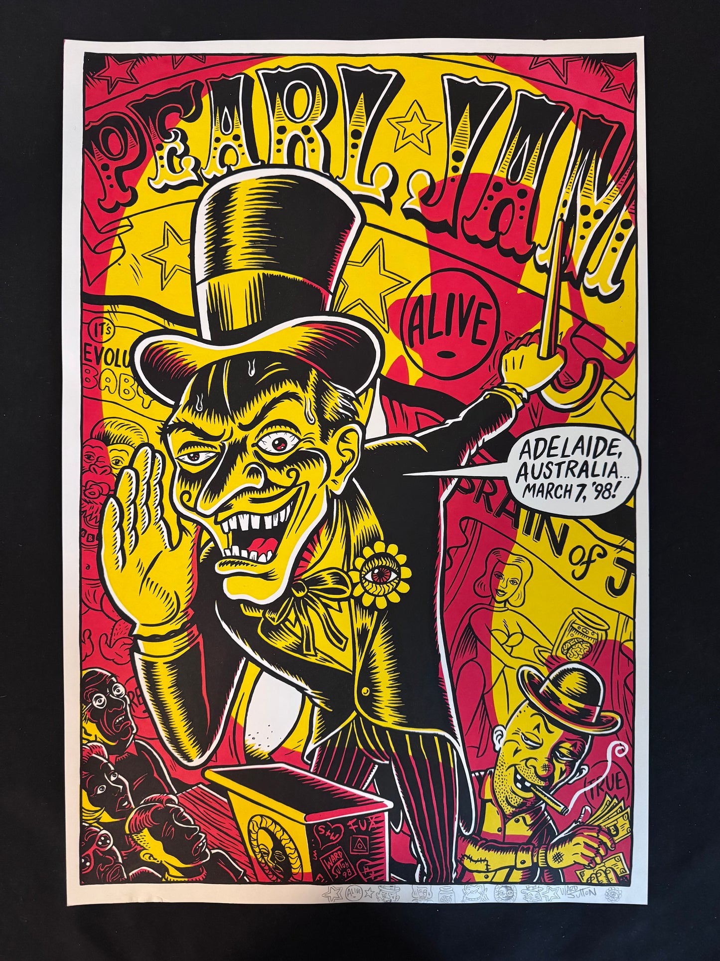 Pearl Jam Poster Adelaide, Australia 1996 - Ward Sutton