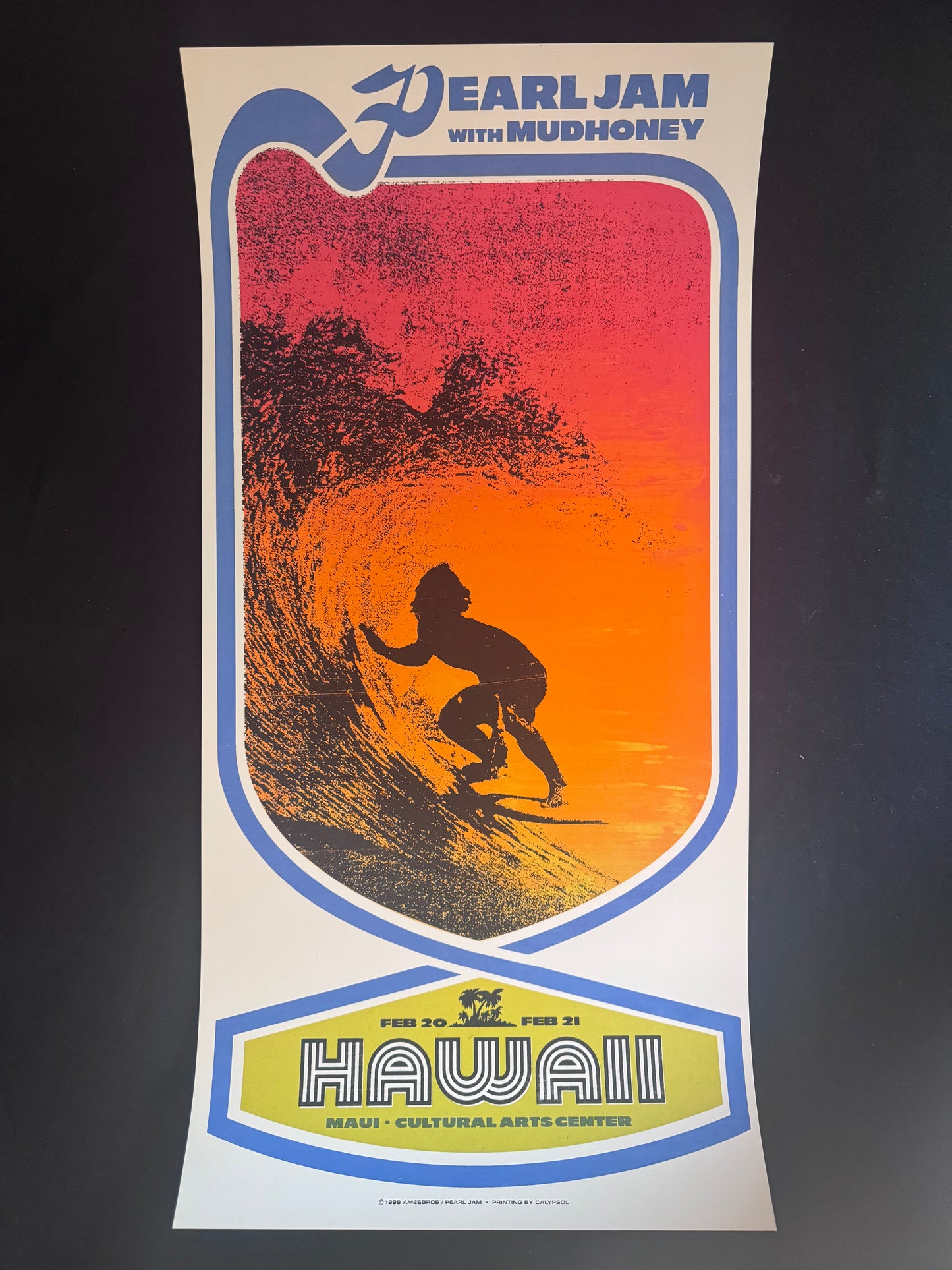 Pearl Jam Poster Maui, Hawaii 1998 - Ames Design