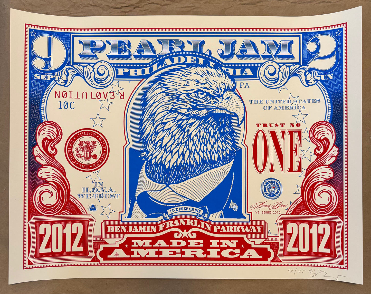 Pearl Jam Poster, Philadelphia 2012 - Ames Design