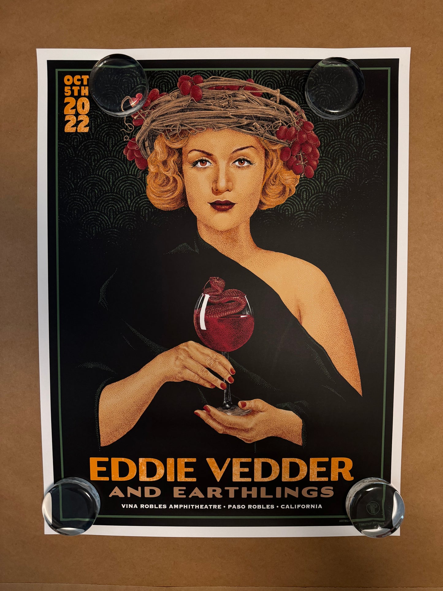 Eddie Vedder Poster Paso Robles 2022 - Timothy Pittides