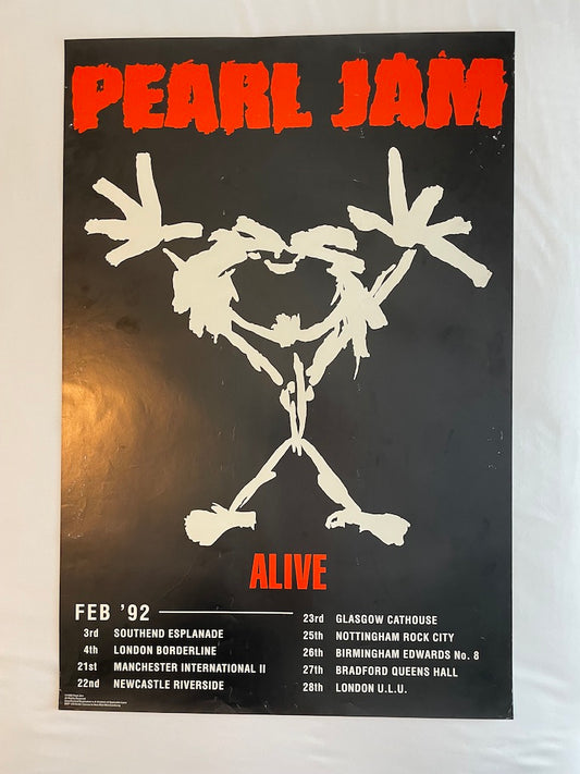 Pearl Jam Alive European Tour Poster 1992