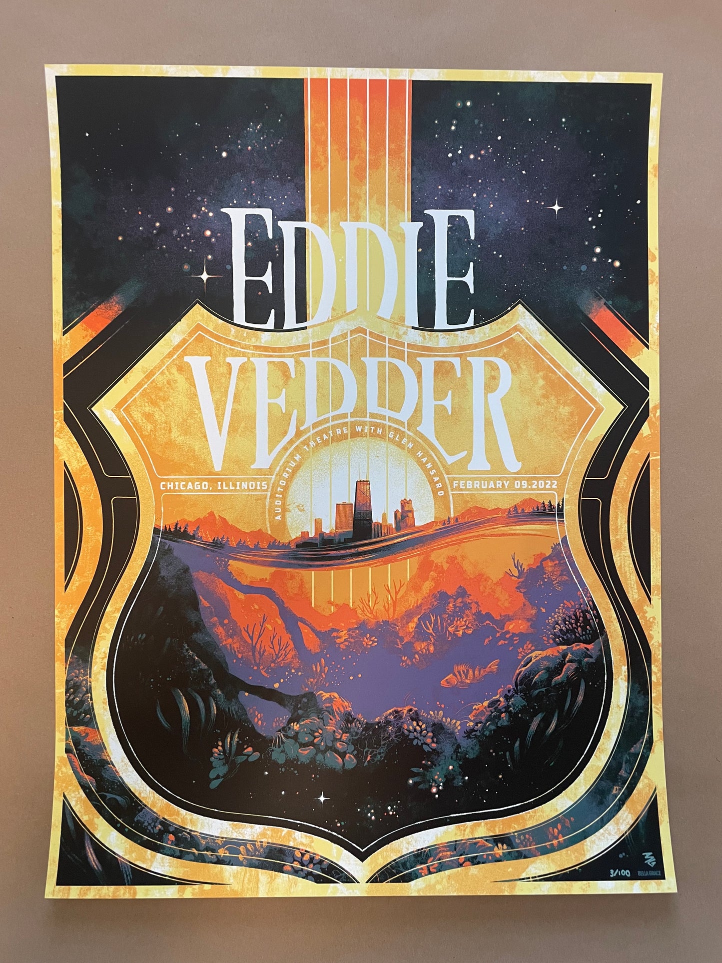 Eddie Vedder Poster Chicago, Illinois 2022 - Bella Grace