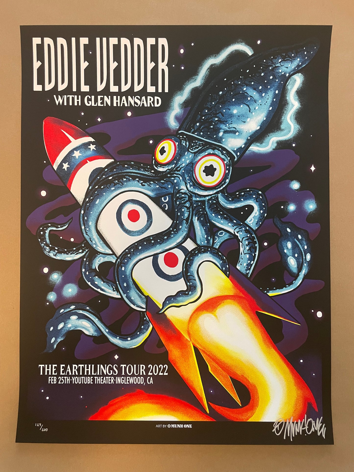 Eddie Vedder Poster Inglewood, California 2022 - Munk One