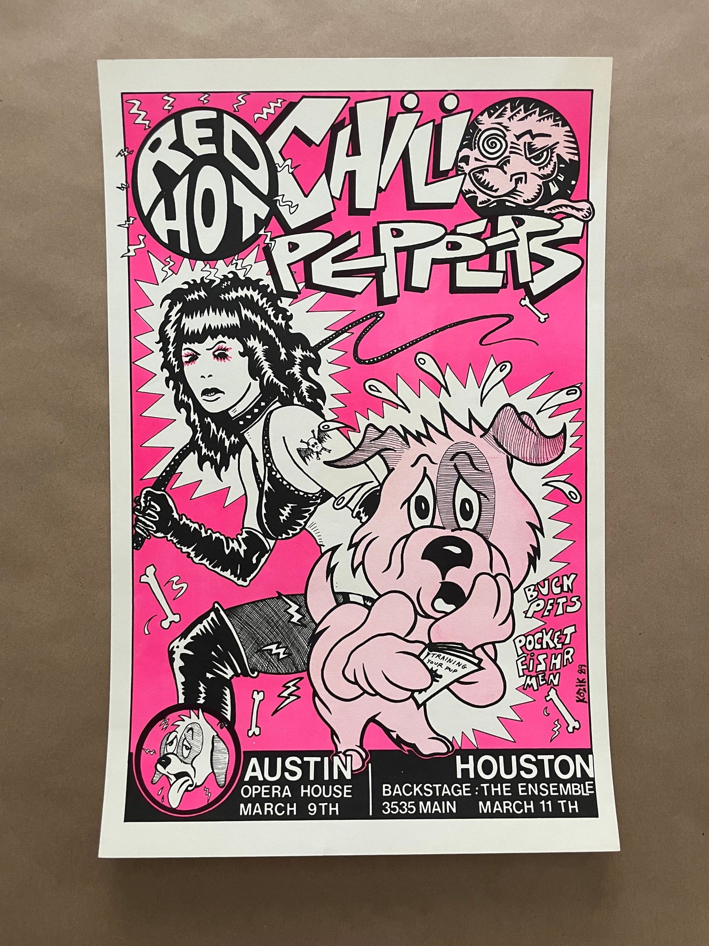 Red Hot Chili Peppers Austin & Houston, Texas 1989 - Frank Kozik