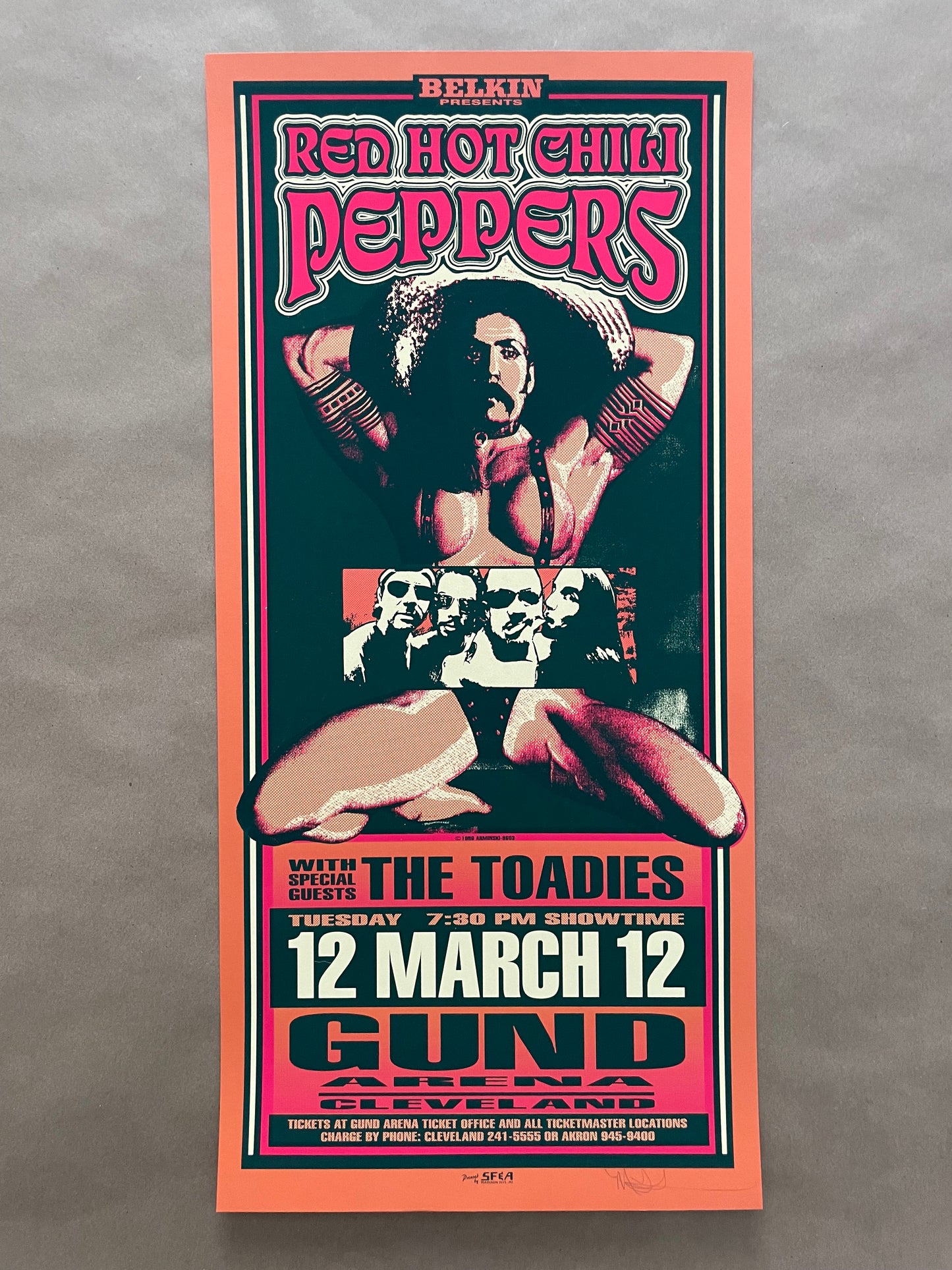 Red Hot Chili Peppers Poster Cleveland, Ohio 1996 - Mark Arminski