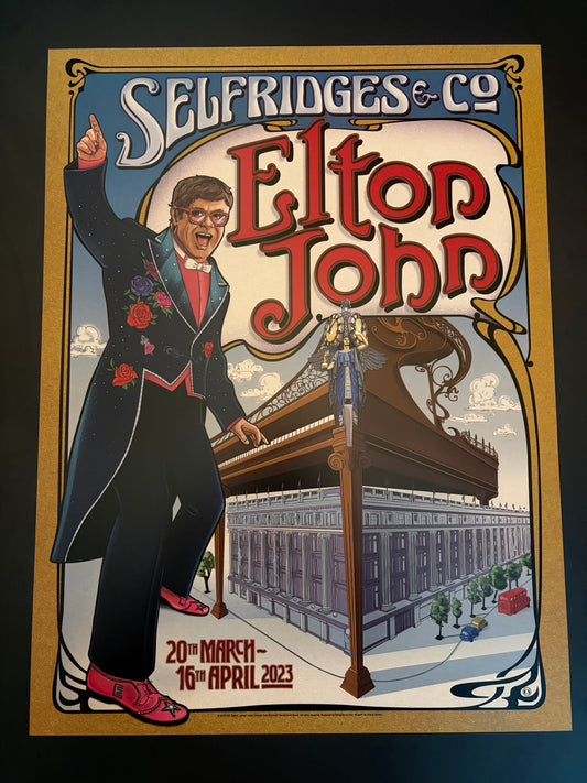 Elton John Selfridges & Co Poster London, England 2023 - Cheryl Savala