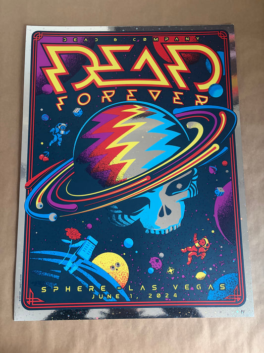 Dead & Company Poster Sphere Las Vegas, Nevada 2024 (Galaxy Foil) - Dan Stiles