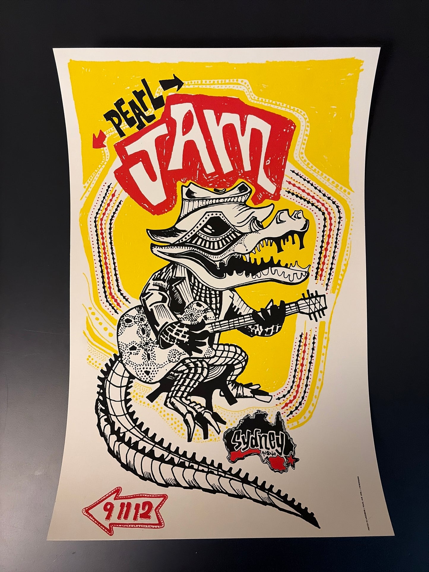 Pearl Jam Poster Sydney, Australia 1998 - Ames Design