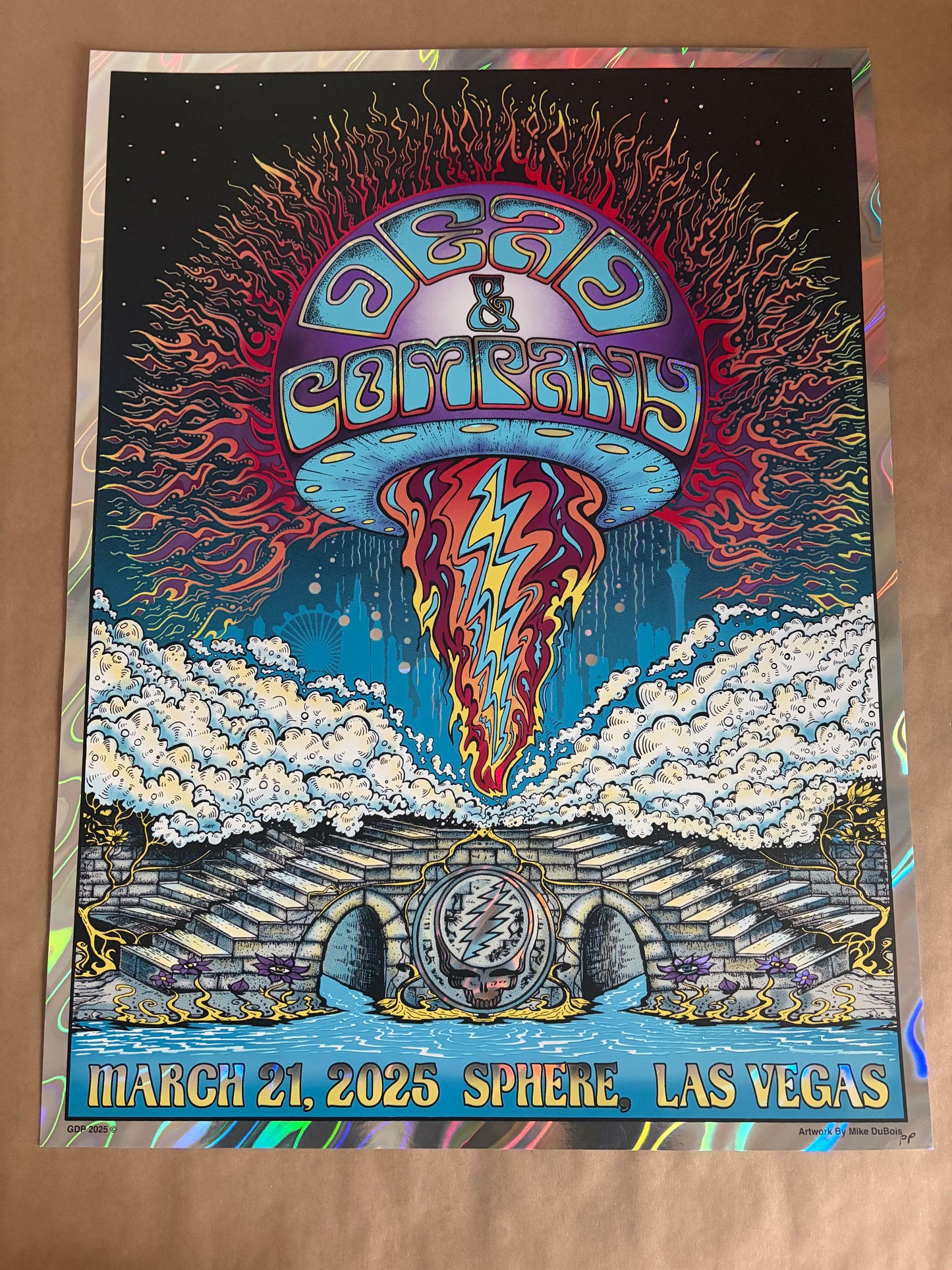 Dead & Company Poster Sphere Las Vegas, Nevada 2025 (Lava Foil) - Mike DuBois