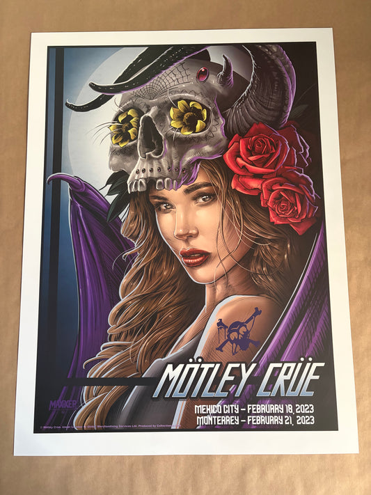 Motley Crue Poster Mexico City & Monterey, Mexico 2023 - Maxx242