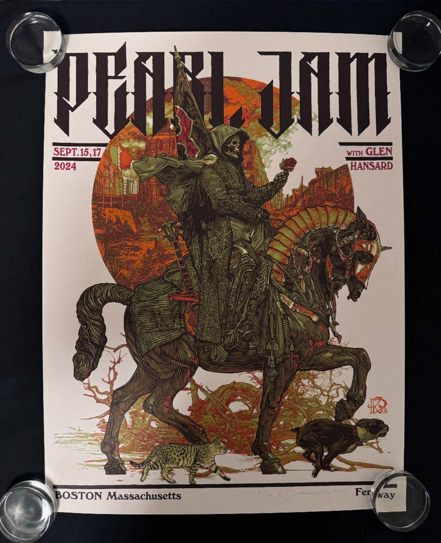 Pearl Jam Poster Boston, Massachusetts 2024 (Variant) - Krzysztof Domaradzki