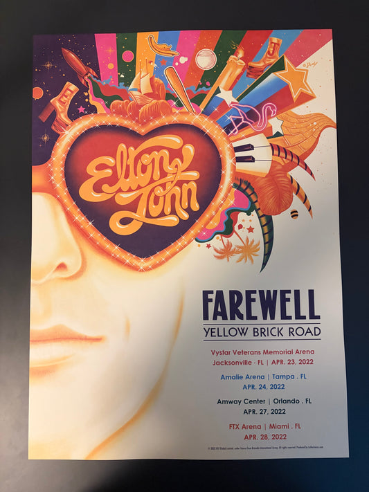 Elton John Poster Jacksonville, Tampa, Orlando & Miami, Florida 2022 - Doaly