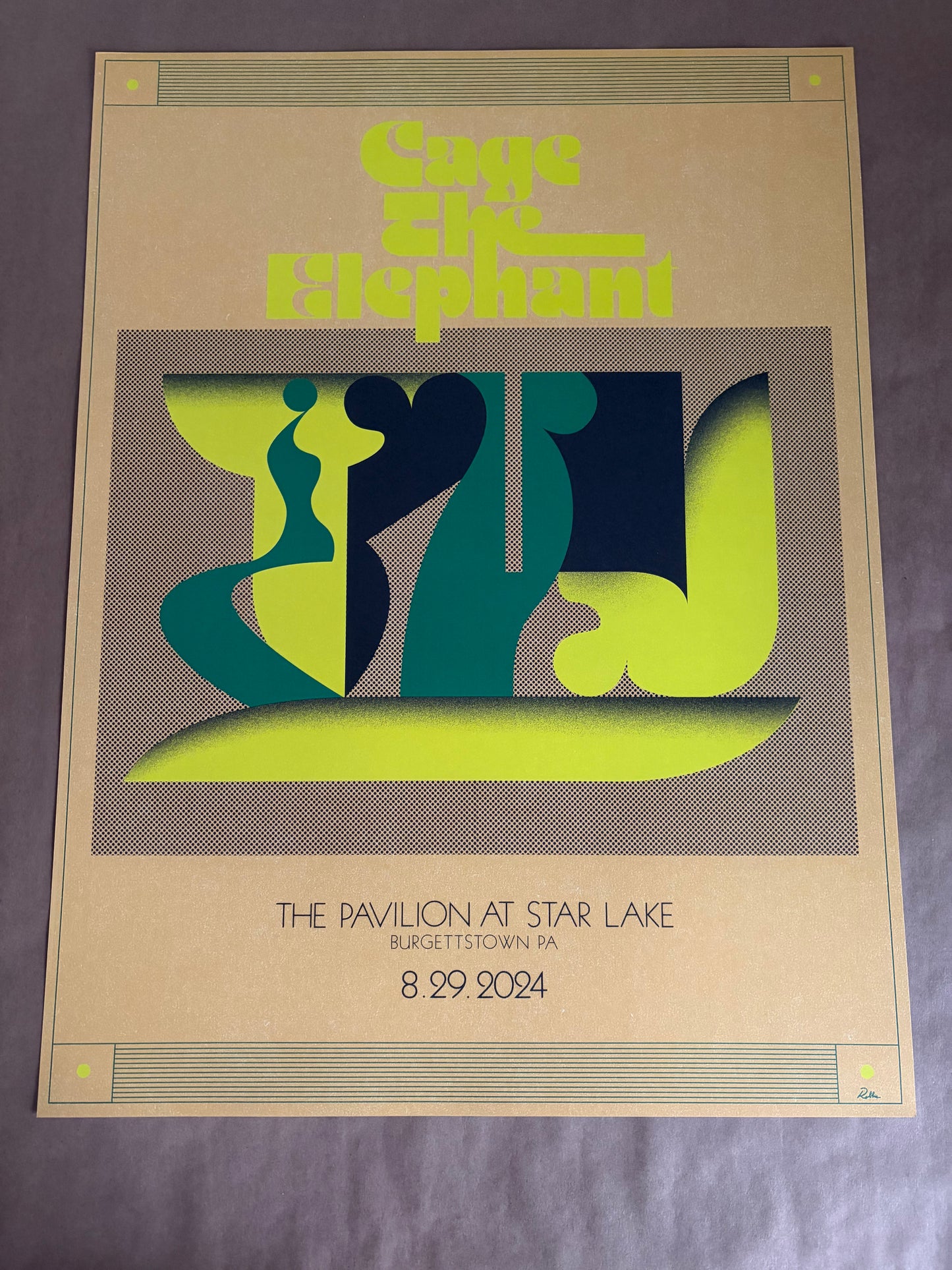 Cage The Elephant Poster Burgettstown, Pennsylvania 2024 - Robbie Simon (Brojazz)