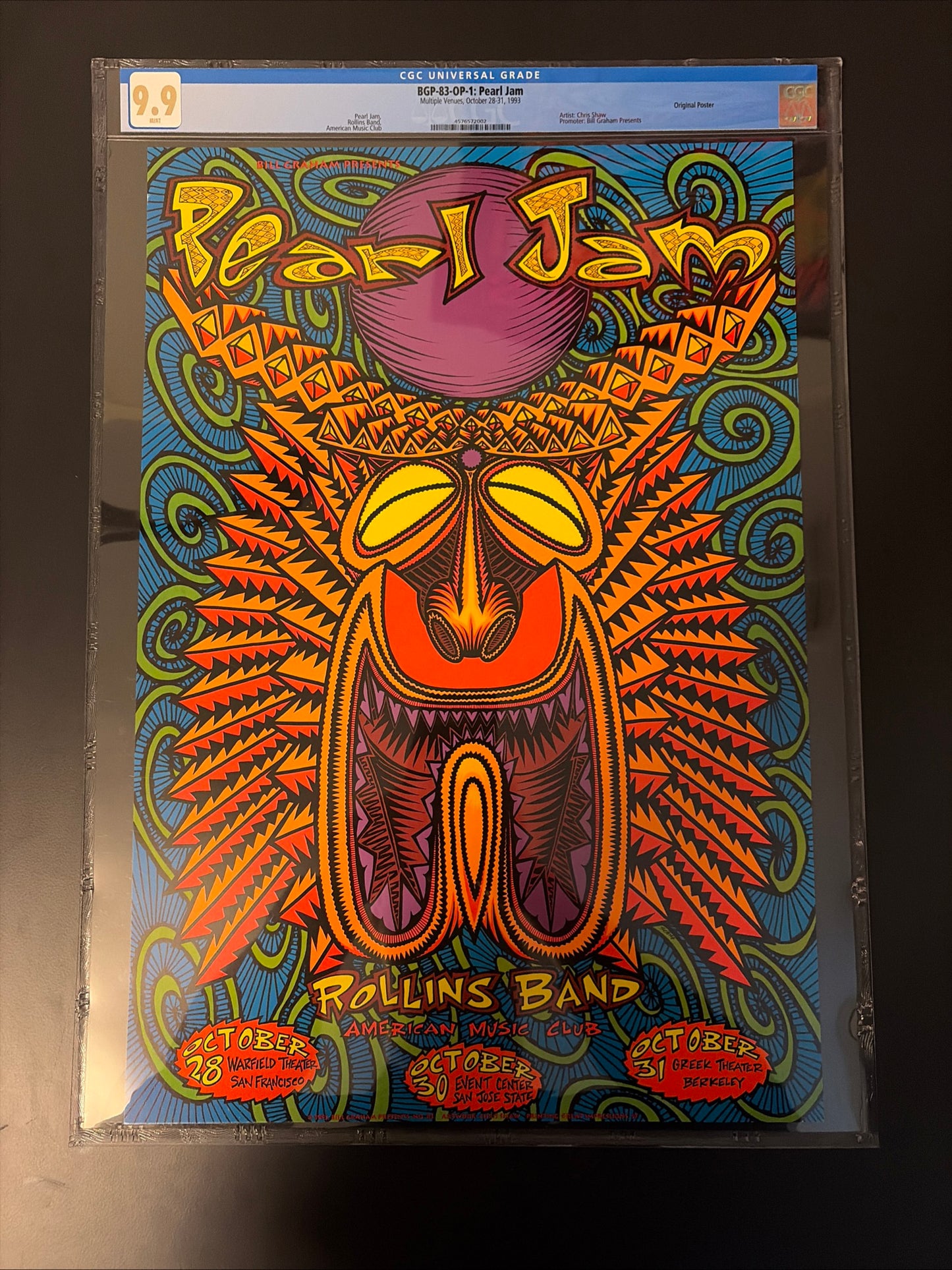 Pearl Jam Poster California 1993 - Chris Shaw