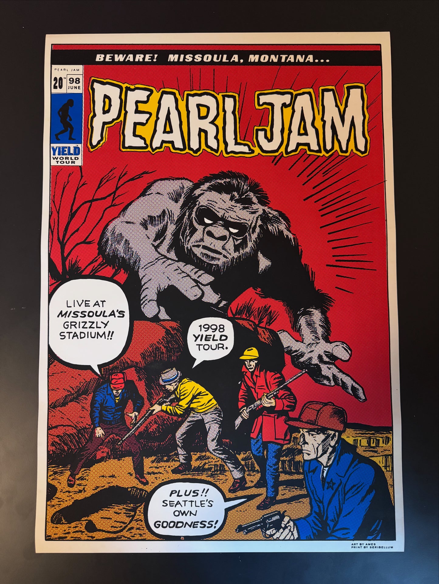 Pearl Jam Poster Missoula, Montana 1998 - Ames Design