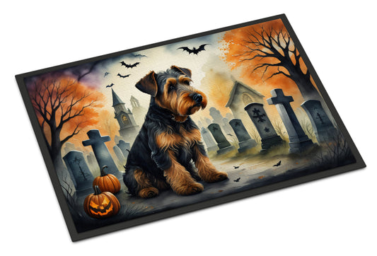 Airedale Terrier Spooky Halloween Doormat-0