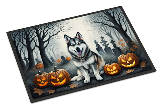 Alaskan Malamute Spooky Halloween Doormat-0