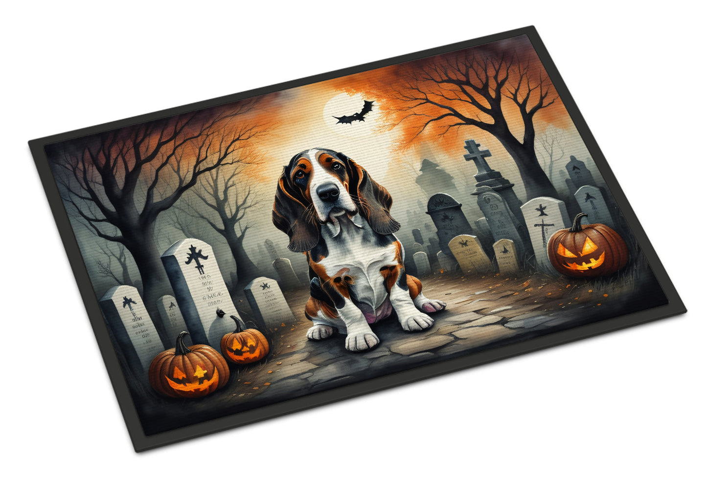 Basset Hound Spooky Halloween Doormat-0