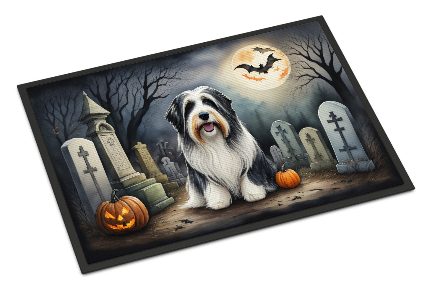 Bearded Collie Spooky Halloween Doormat-0