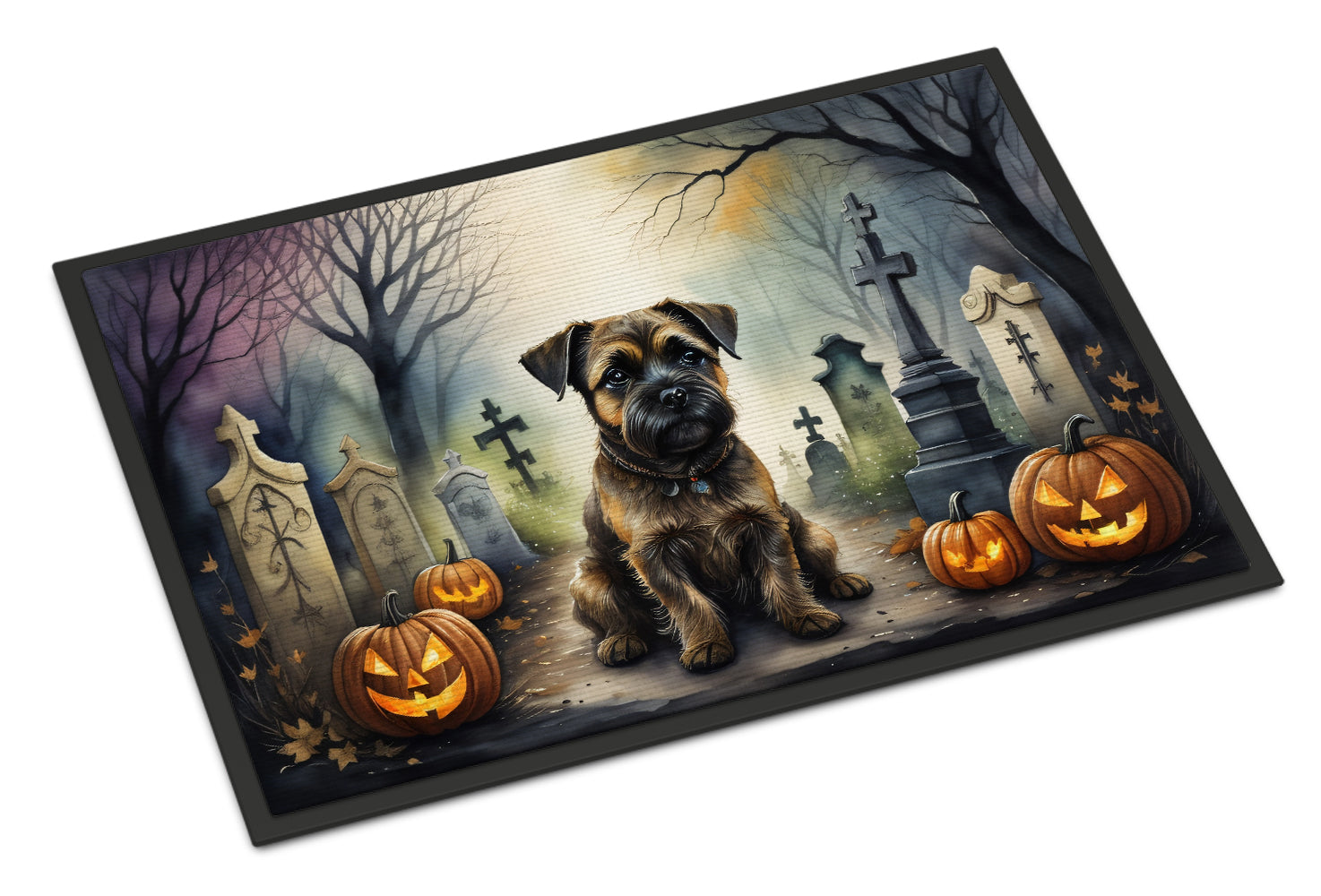 Border Terrier Spooky Halloween Doormat-0