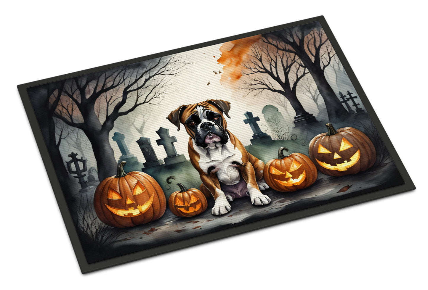 Boxer Spooky Halloween Doormat-0