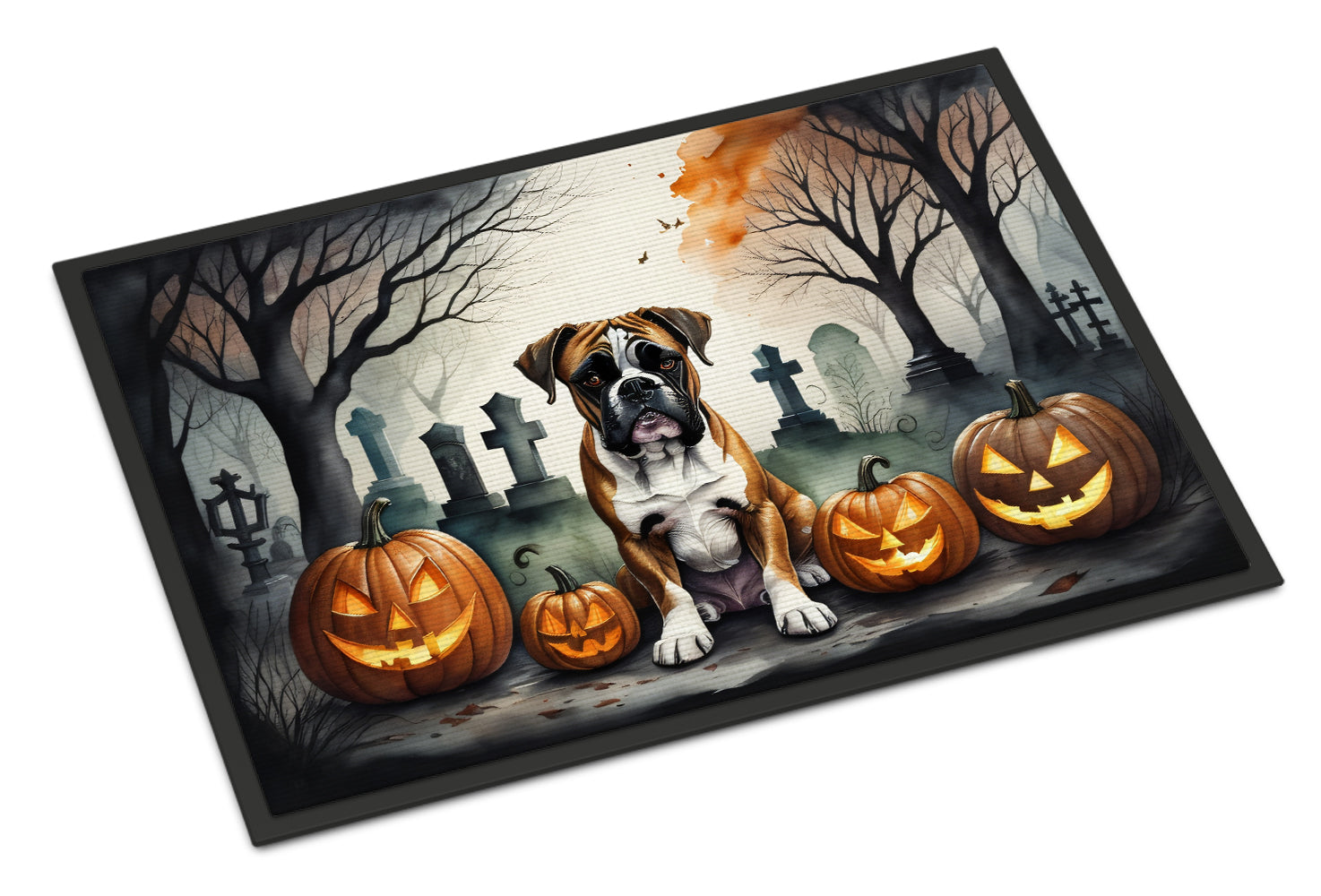 Boxer Spooky Halloween Doormat-0