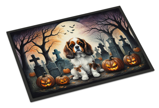 Cavalier Spaniel Spooky Halloween Doormat-0