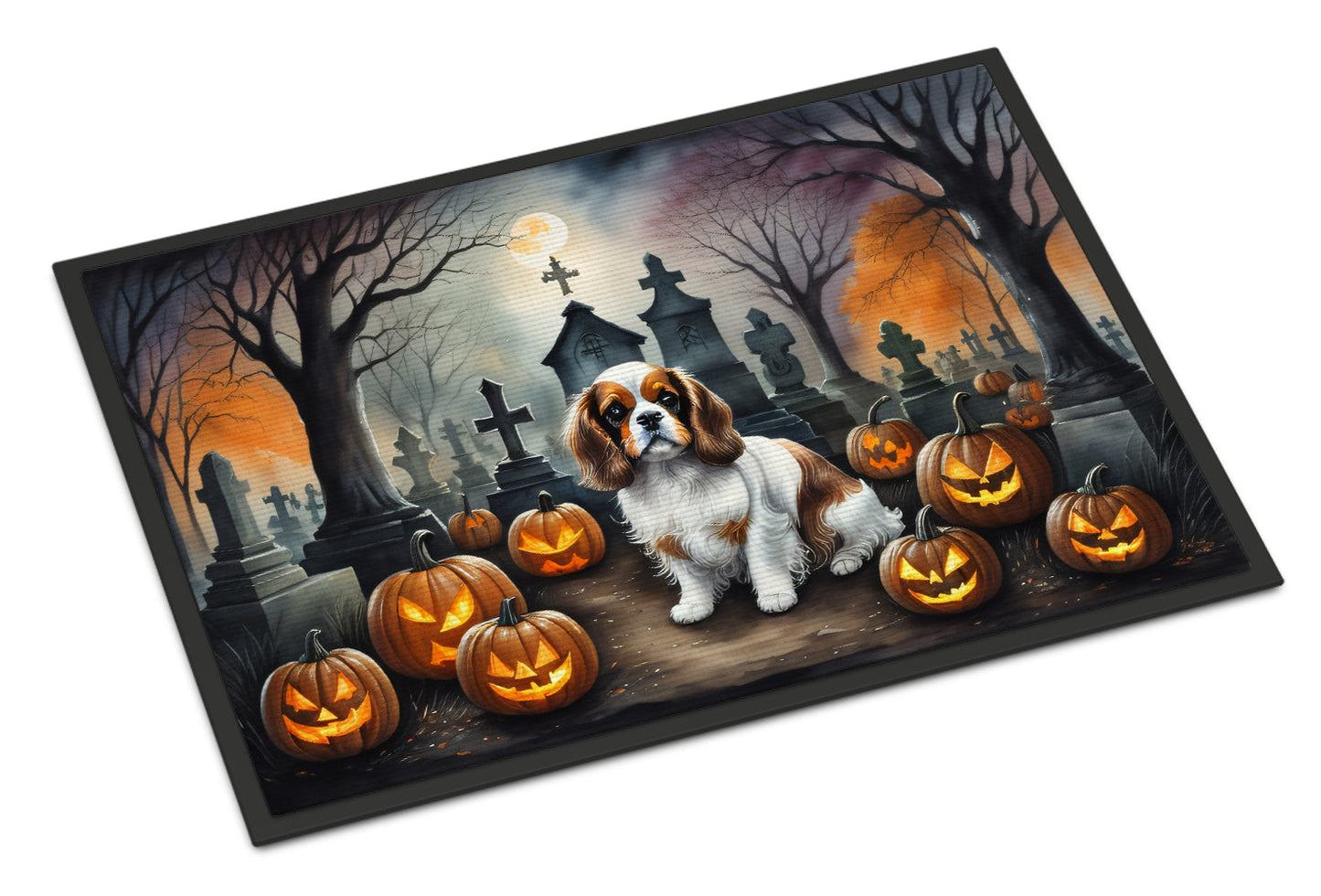 Cavalier Spaniel Spooky Halloween Doormat-0