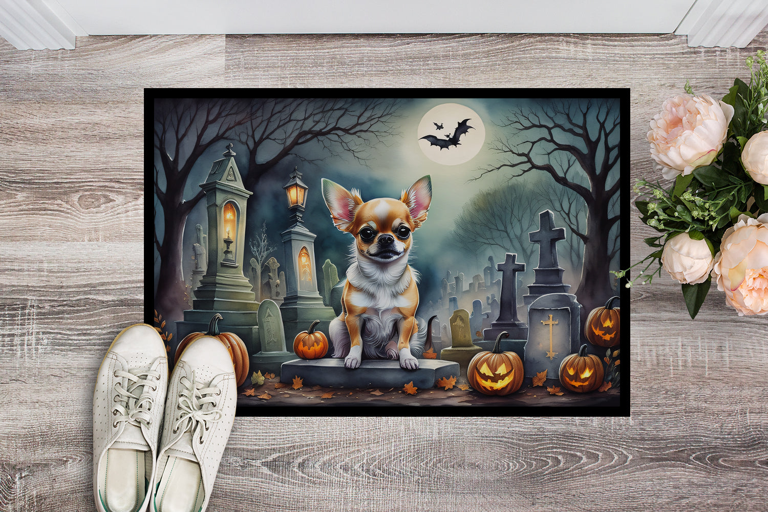 Chihuahua Spooky Halloween Doormat-1