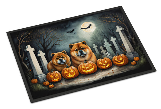 Chow Chow Spooky Halloween Doormat-0