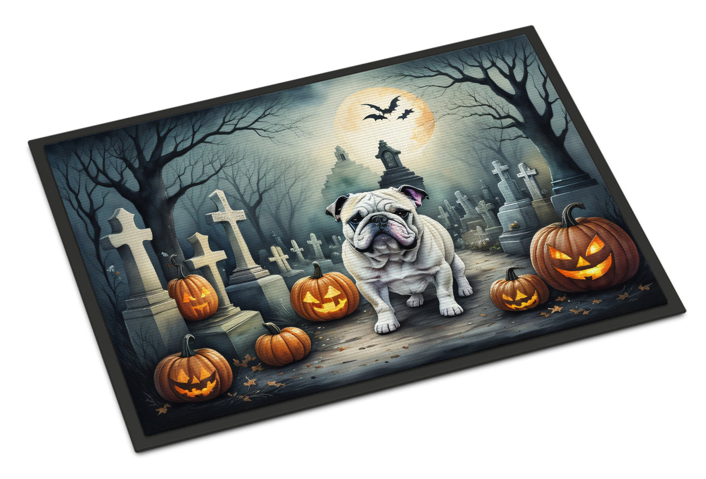 English Bulldog Spooky Halloween Doormat-0