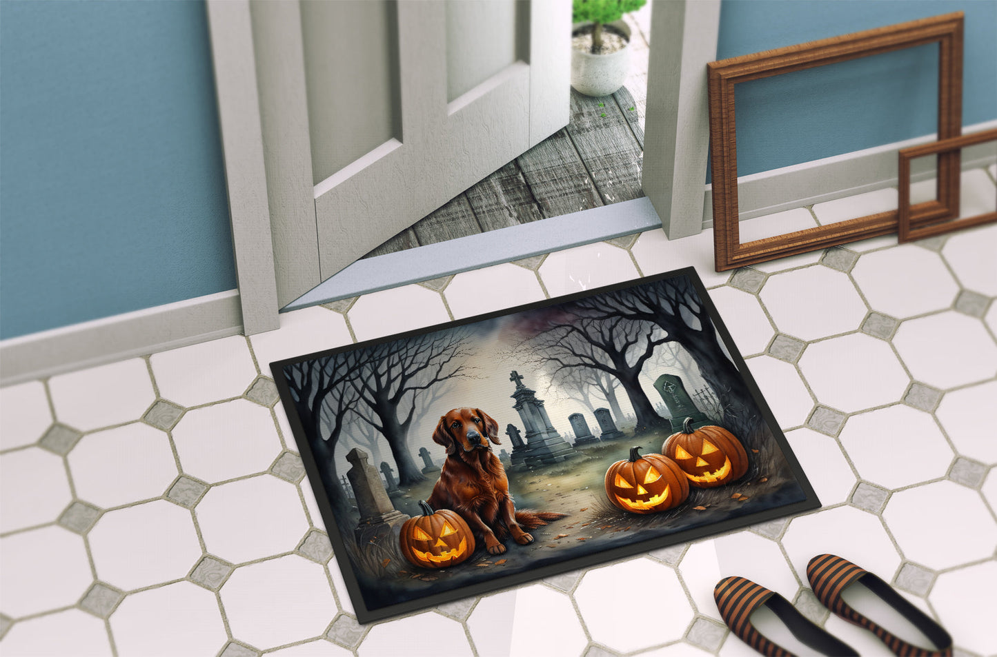 Irish Setter Spooky Halloween Doormat-3