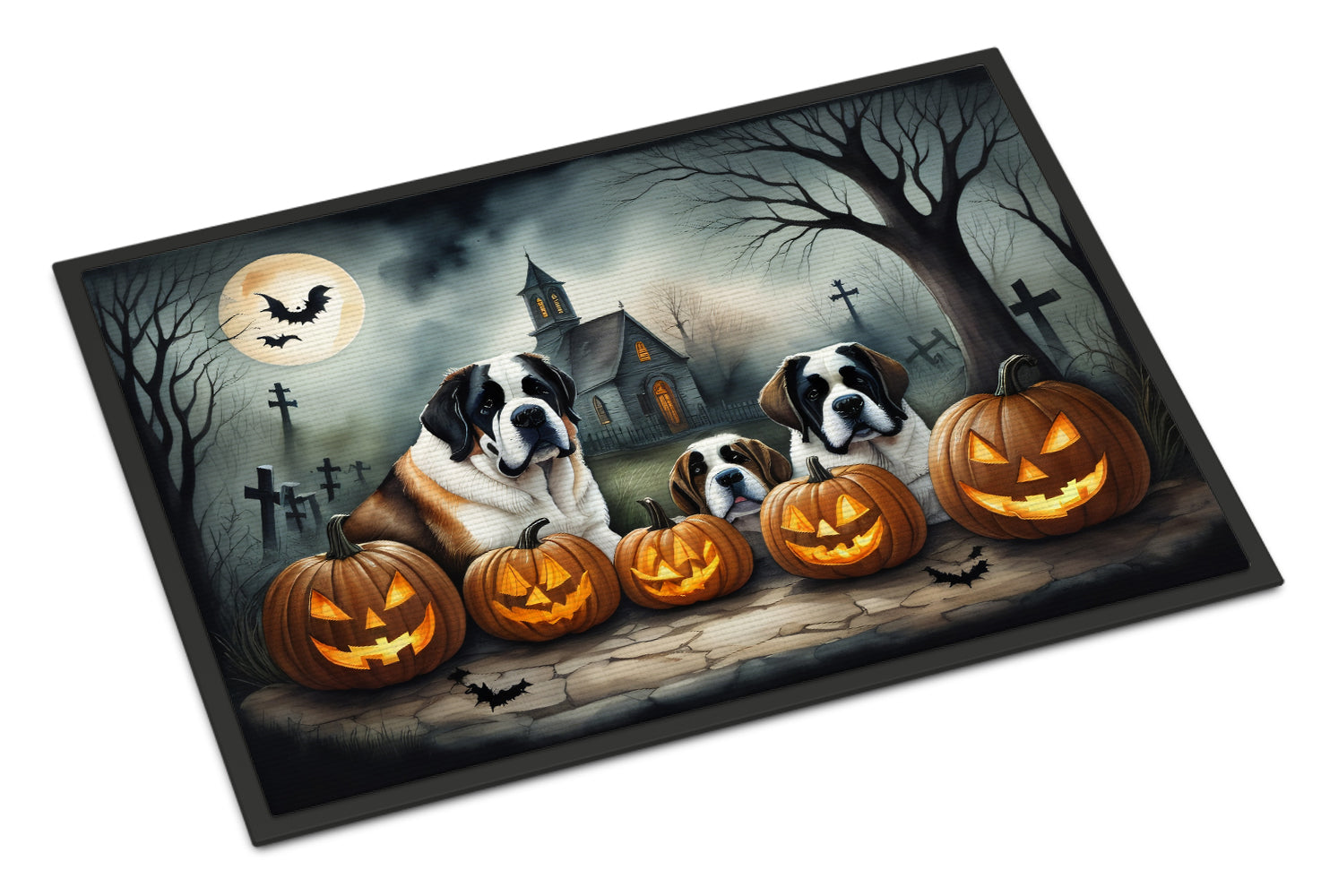 Saint Bernard Spooky Halloween Doormat-0