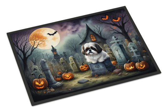 Shih Tzu Spooky Halloween Doormat-0