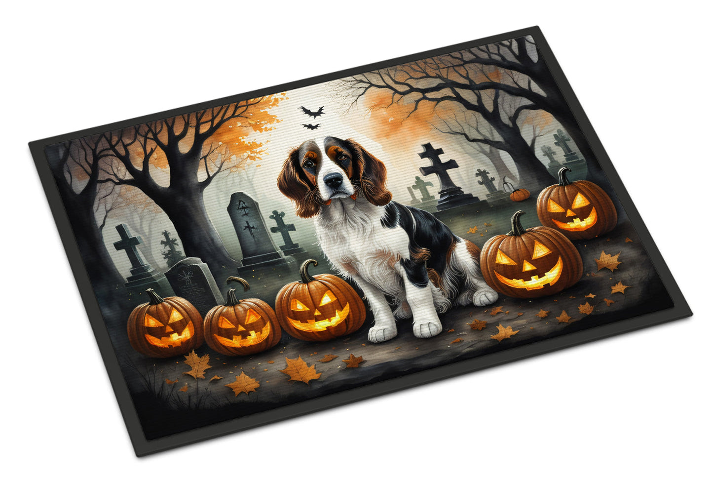 Welsh Springer Spaniel Spooky Halloween Doormat-0