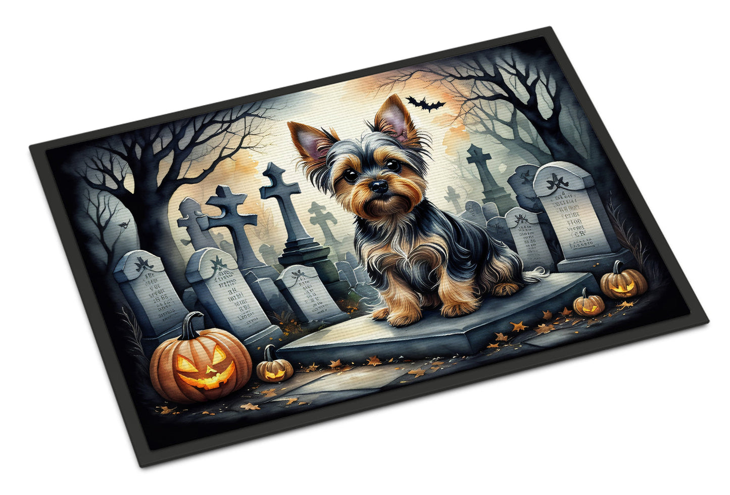 Yorkshire Terrier Spooky Halloween Doormat-0