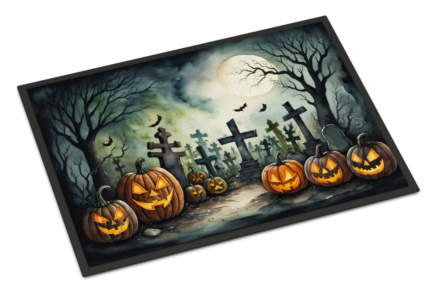 Graveyard Spooky Halloween Doormat-0