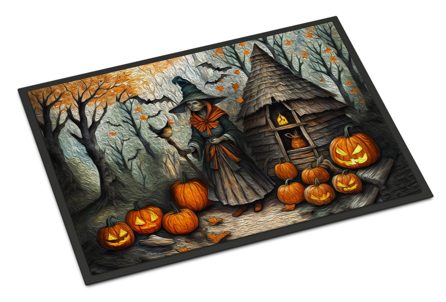 Slavic Witch Spooky Halloween Doormat-0