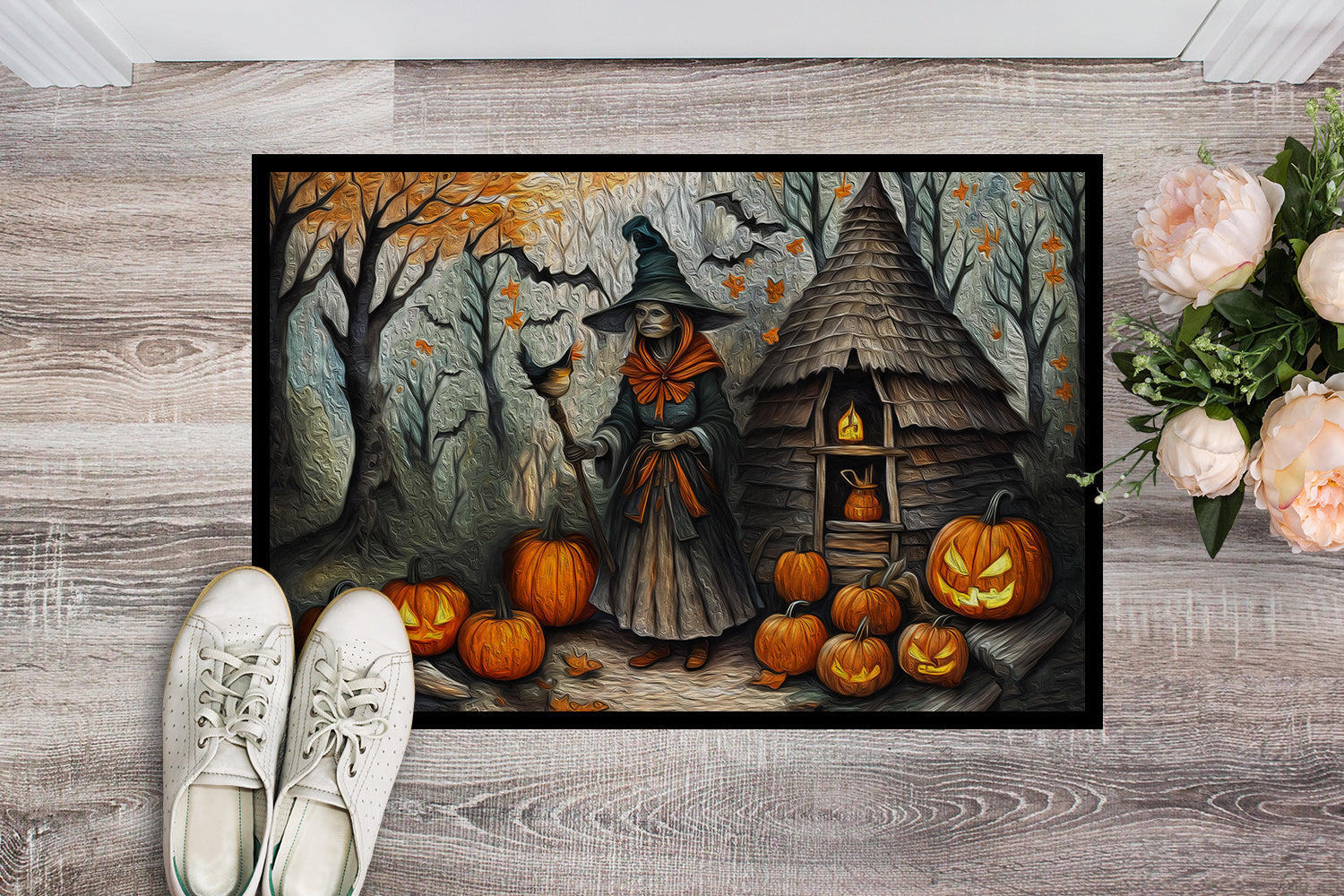 Slavic Witch Spooky Halloween Doormat-1