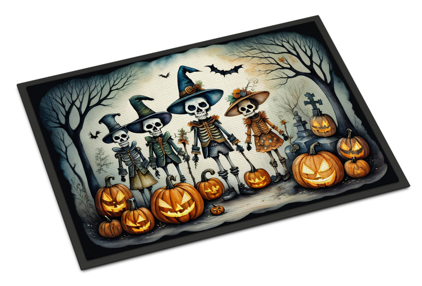 Calacas Skeletons Spooky Halloween Doormat-0