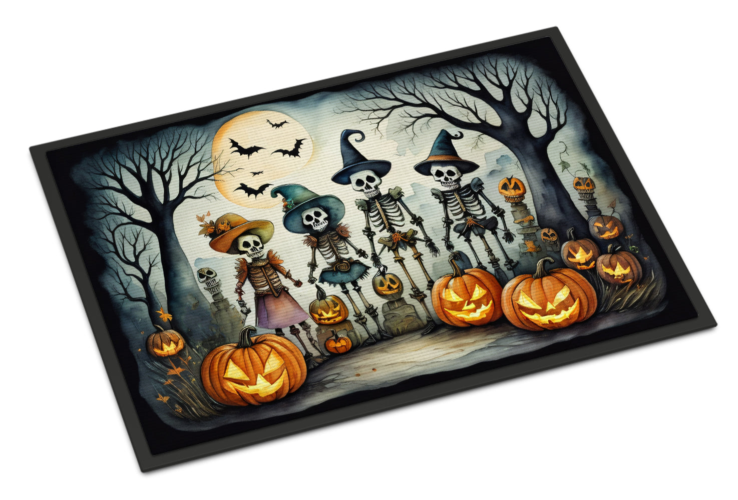 Calacas Skeletons Spooky Halloween Doormat-0