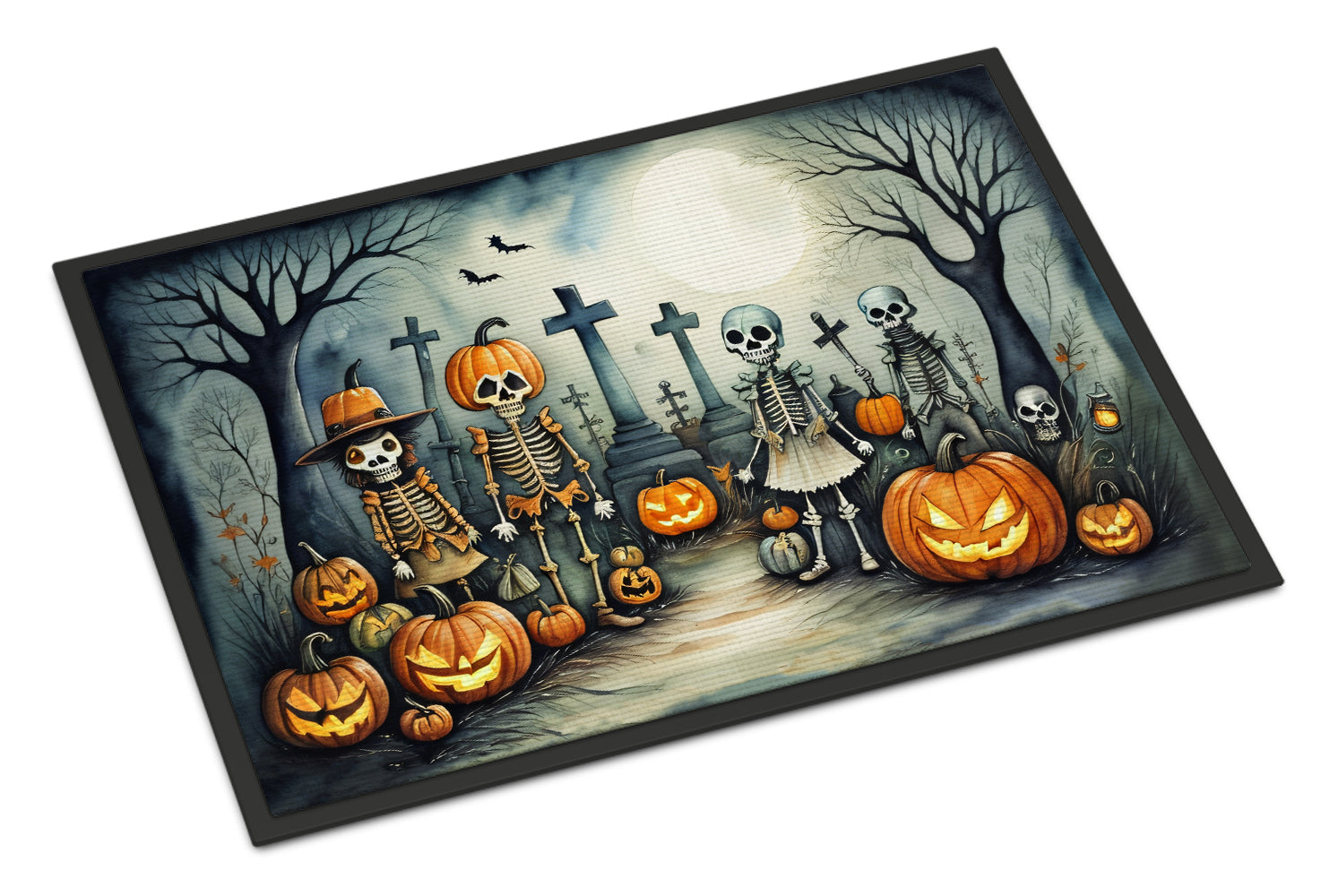 Calacas Skeletons Spooky Halloween Doormat-0